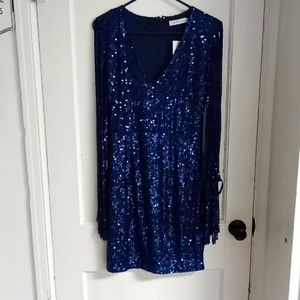 Shinevan Blue Sequin Dress
